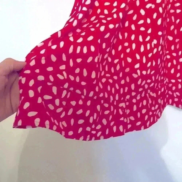 Red Dotted Sleeveless Mini Dress Large - Picture 5 of 6